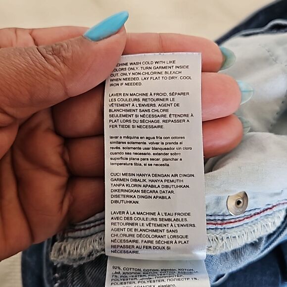 Bebe Women's Distressed Denim Jean 27 Light Blue Washed - Picture 6 of 16